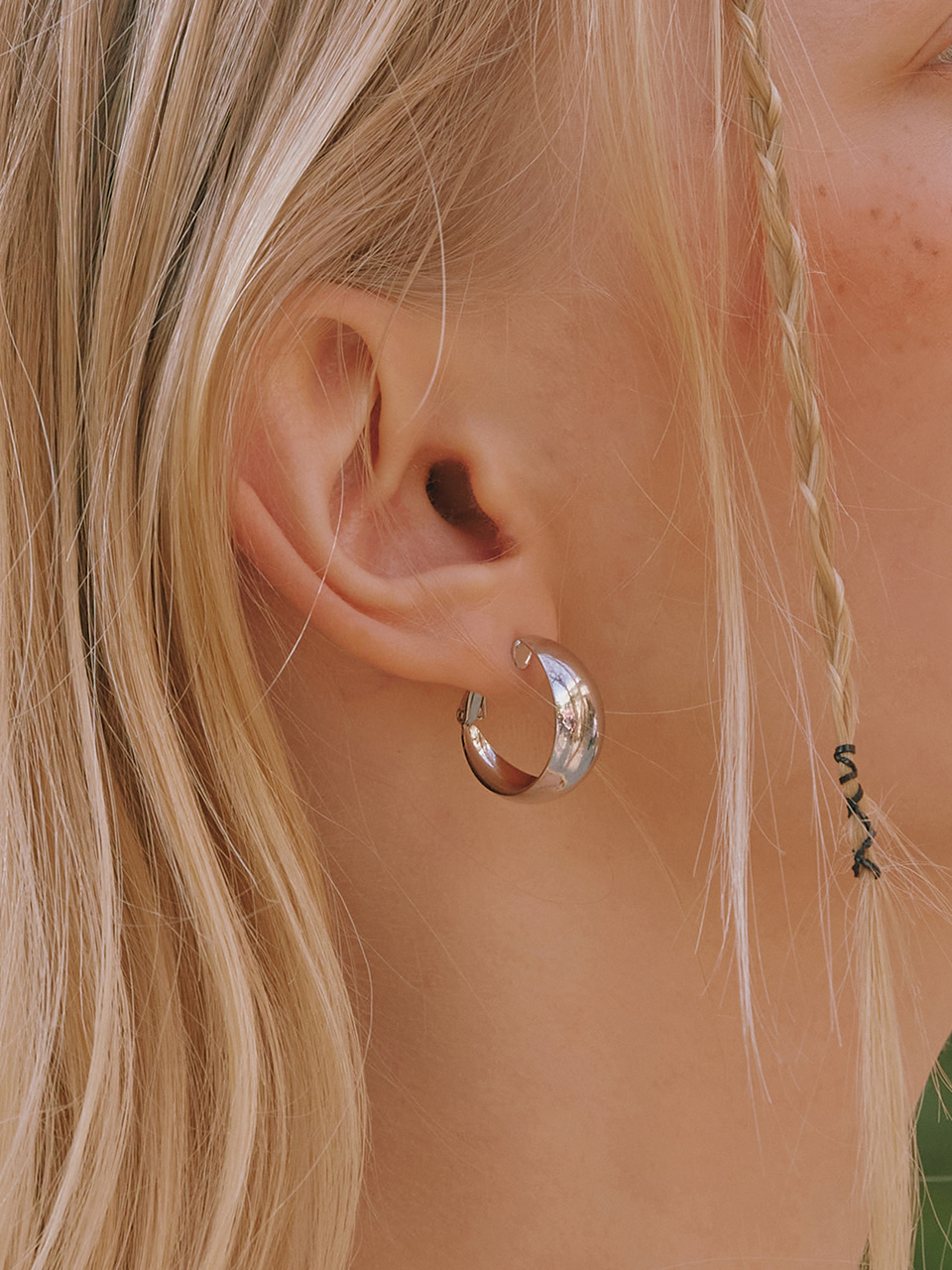 glossy hoop earring