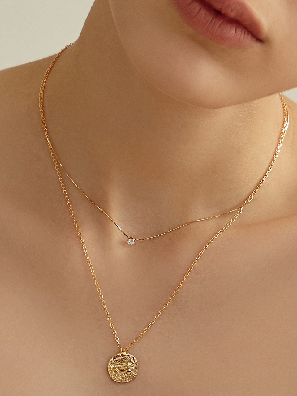 silver925 ] Glisten key necklace